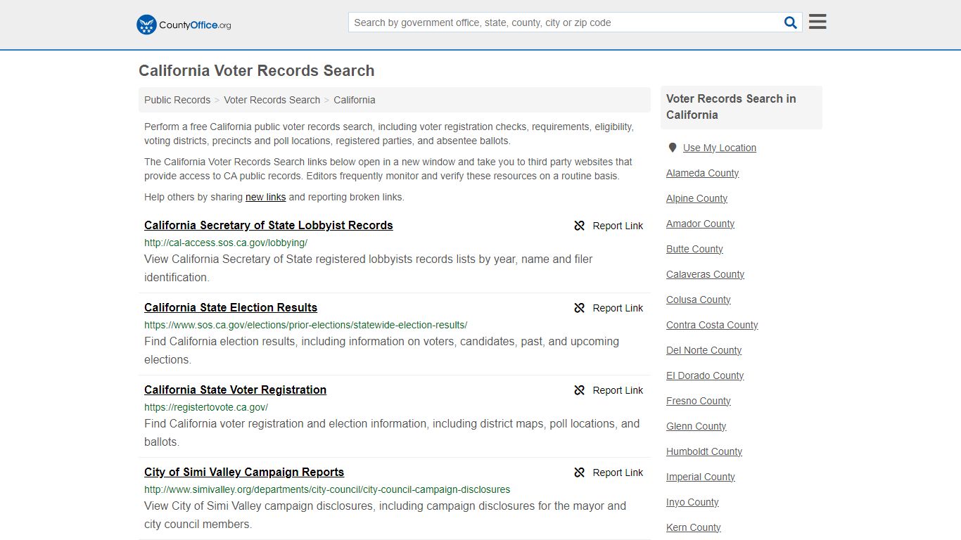 Voter Records Search - California (Election Results & Voter Registrations)